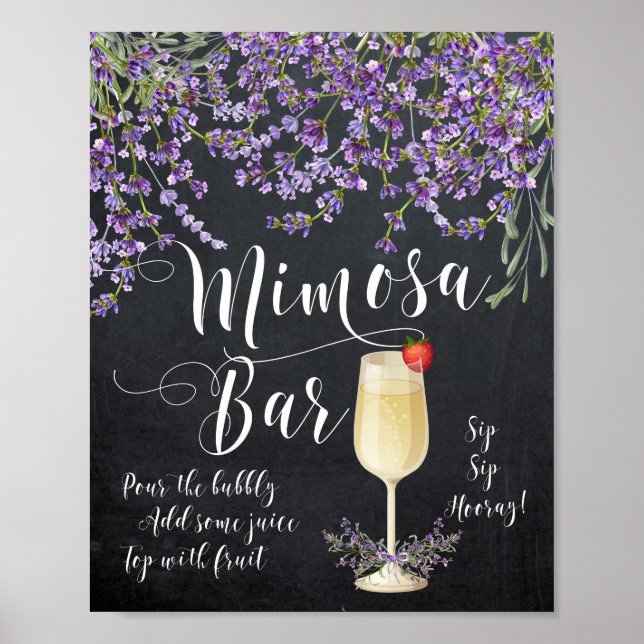 Mimosa Bar Wedding Sign Lilac lila Lavendel Poster (Vorne)