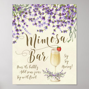 Mimosa Bar Wedding Sign Lilac lila Lavendel Poster