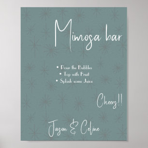 Mimosa Bar Wedding Sign Poster