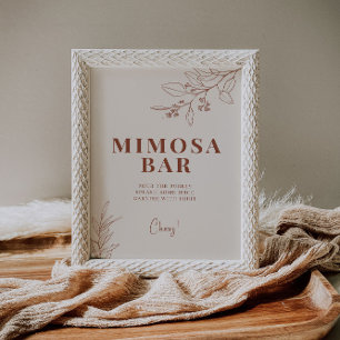 Mimosa Bar Wedding Sign Poster
