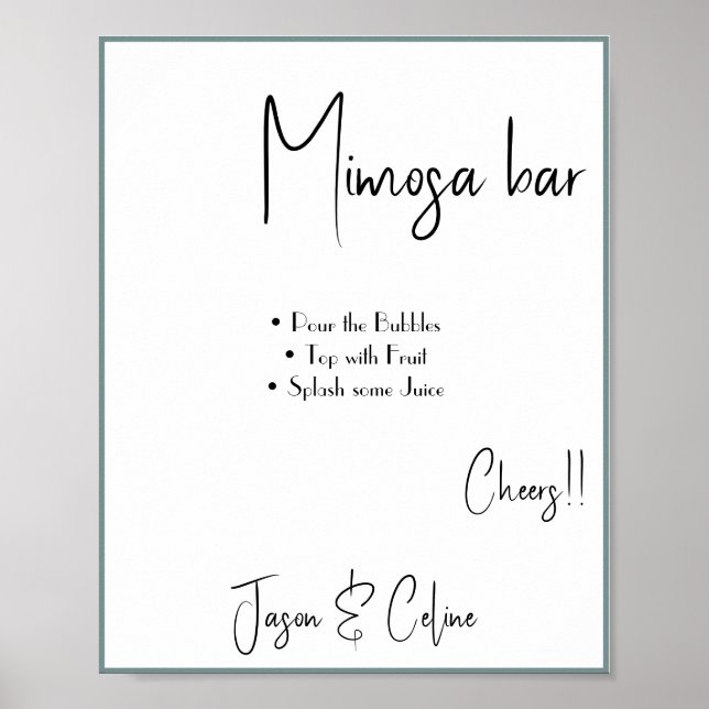 Mimosa Bar Wedding Sign Poster (Vorne)