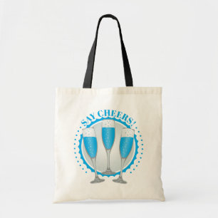 Mimosa Blue Champagne Brille Tote Bag Tragetasche