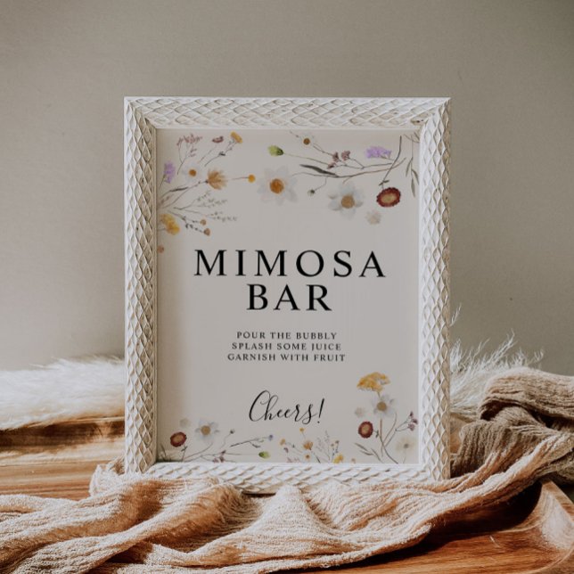 Mimosa Boho Wildblume Bar Wedding Sign Poster (Von Creator hochgeladen)