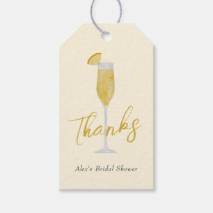 Mimosa Brunch Cocktail Glass Brautparty Gefallen Geschenkanhänger