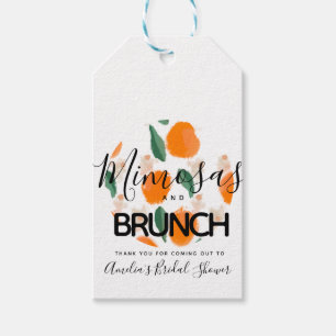 Mimosa Brunch Handgezeichnete  Brautparty   Geschenkanhänger