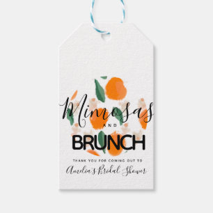 Mimosa Brunch Handgezeichnetes Brautparty Geschenkanhänger