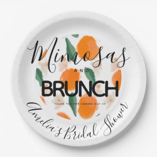 Mimosa Brunch Handgezeichnetes Brautparty    Pappteller
