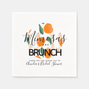 Mimosa Brunch Handgezeichnetes Brautparty Serviette