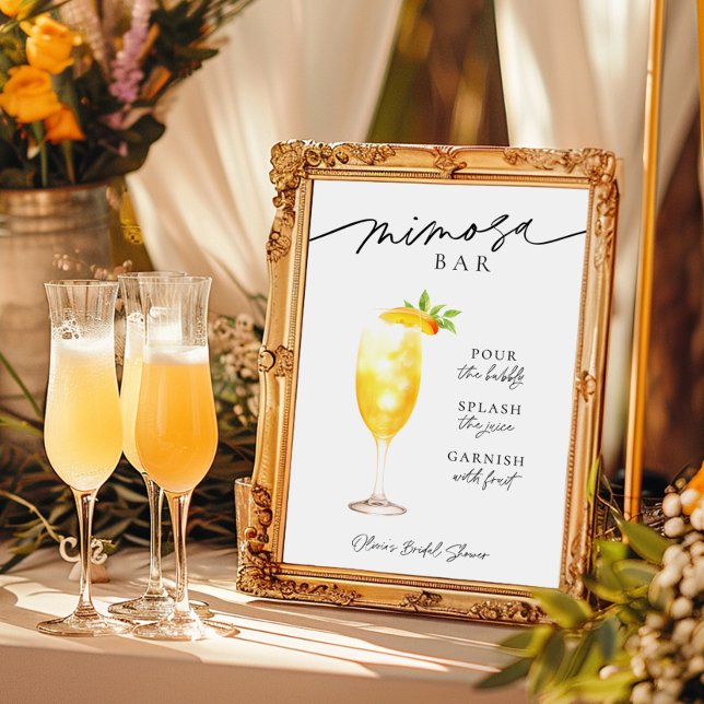 Mimosa Champagne Bar Drink Sign Poster (Von Creator hochgeladen)