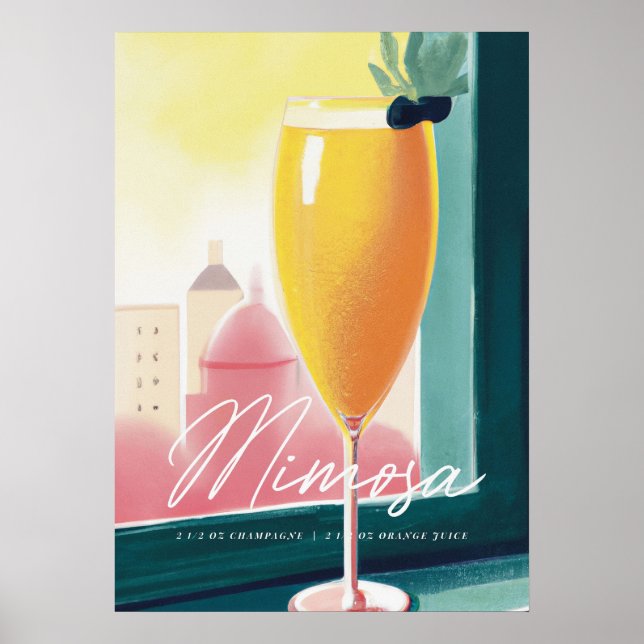 Mimosa Cocktail Morgens Poster (Vorne)