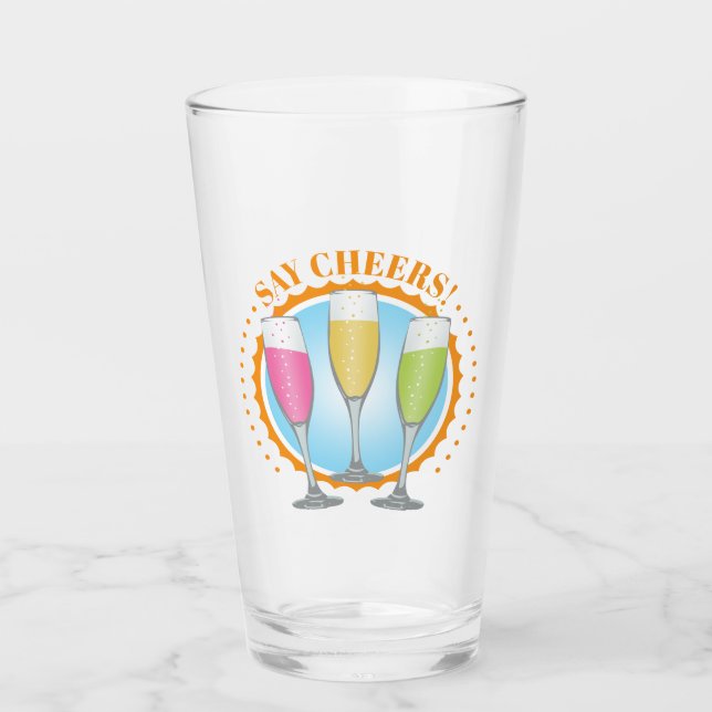 Mimosa Colorful Champagner Brille Glas (Vorderseite)