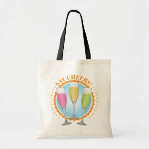 Mimosa Colorful Champagner Brille Tote Bag Tragetasche