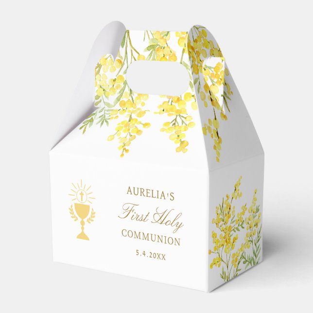 Mimosa First Communion Gable Geschenkschachtel (Vorderseite)