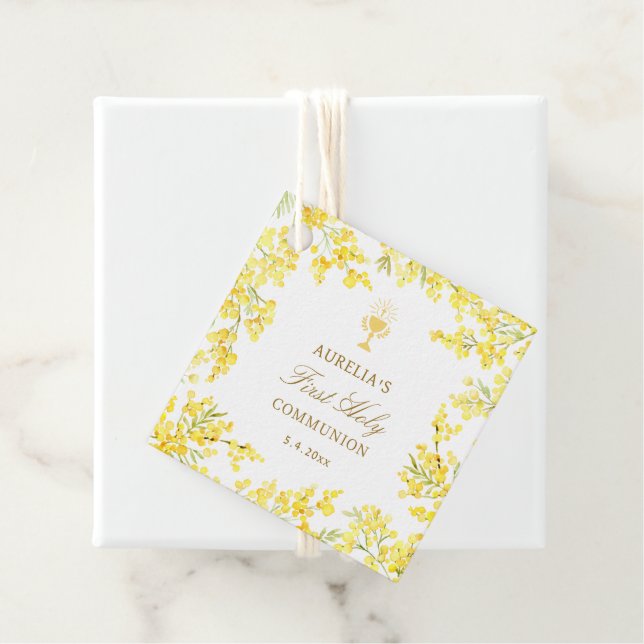 Mimosa First Communion Geschenkanhänger (Beispiel)