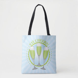 Mimosa Green Champagne Brille Tote Bag