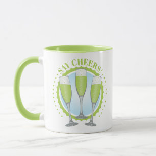 Mimosa Green Champagne Brillen Tasse