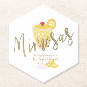 Mimosa-Junggesellinnen-Abschied Danke Gold Gelb  Untersetzer