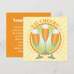 Mimosa Orange Champagne Brillen Einladungskarte Einladung