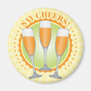 Mimosa Orange Champagne Glasses Magnet
