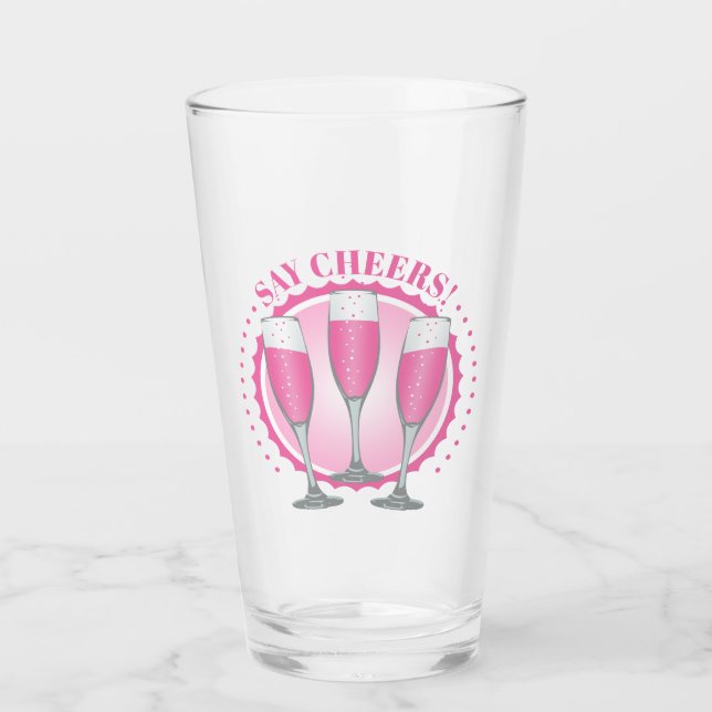 Mimosa Pink Champagne Brille Glas (Vorderseite)
