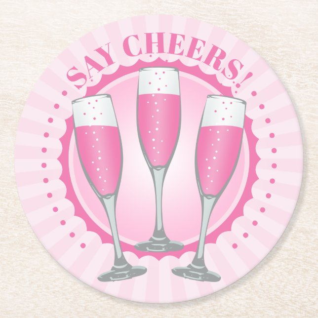 Mimosa Pink Champagner Untersetzer (Vorderseite)