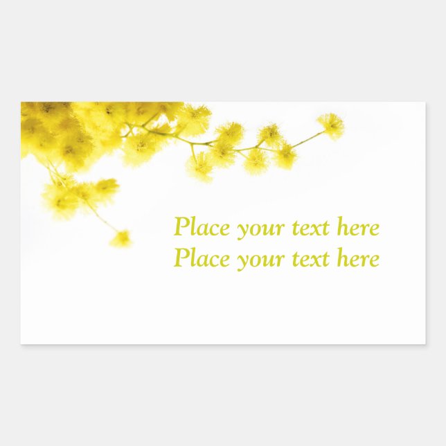 Mimosa Rechteckiger Aufkleber (Vorderseite)