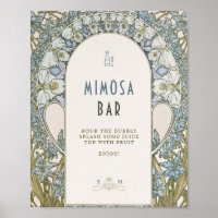 Mimosa-Schild im Vintage-Stil 1920