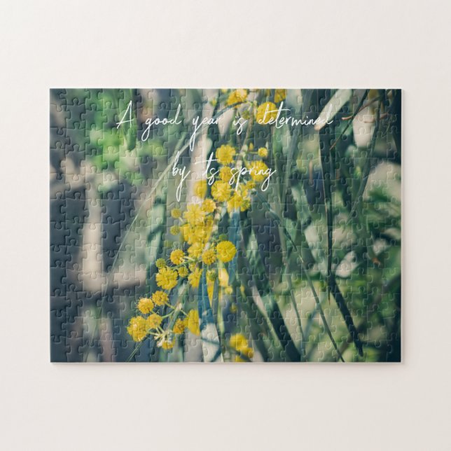 Mimosa Tree mit gelben Blumen Puzzle (Horizontal)