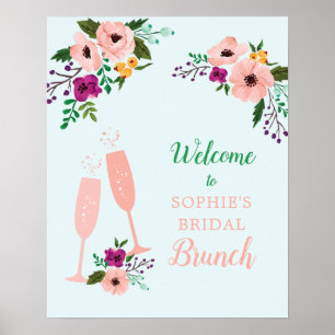 Mimosa und Blumen Brunch und Champagner Junggesell Poster