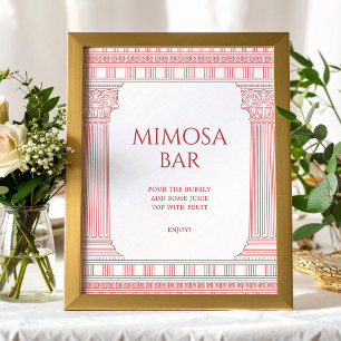 Mimosabar-Plakat für Göttinnen-Party Poster