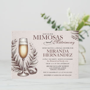 Mimosas & Matrimony Brautparty Einladung