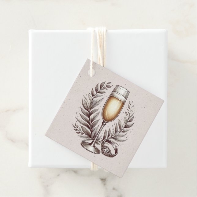 Mimosas & Matrimony Geschenkanhänger (Beispiel)