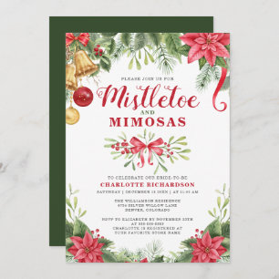 Mimosas & Mistletoe Elegantes Winter-Brautparty Einladung