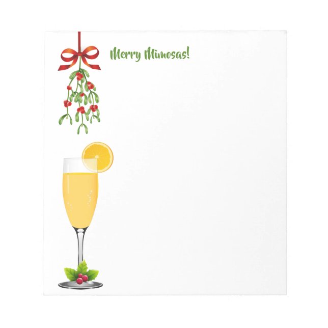 Mimosas und Mistletoweihnachtsfest Notizblock (Vorderseite)