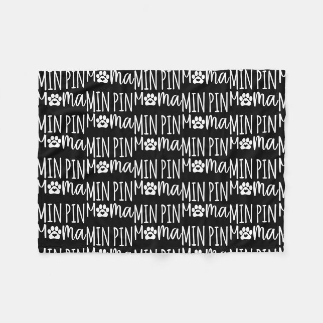 Min Button Mama Niedlich Miniatur Pinscher Dog Paw Fleecedecke (Vorderseite (Horizontal))