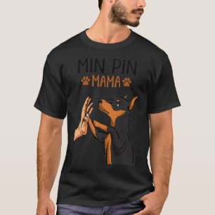 Min Button Mama Niedlich Pinscher Hund Mama Girls T-Shirt