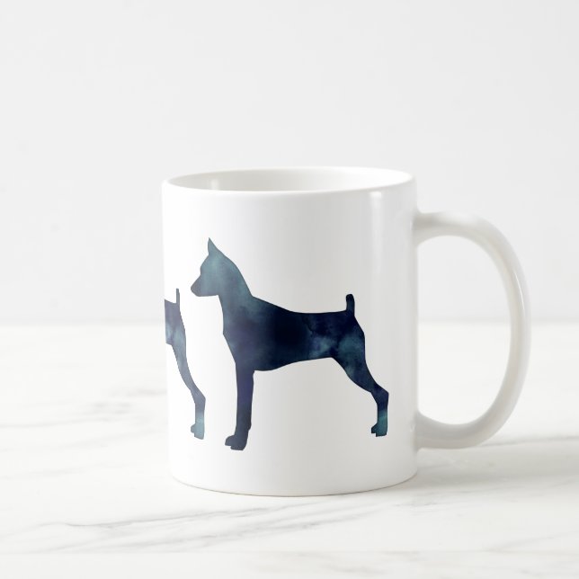 Min Button - Schwarze Wasserfarbe Silhouette Tasse (Rechts)