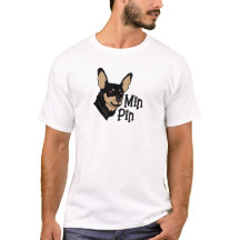 Min Button T-Shirt - Miniatur Pinscher Art Shirt