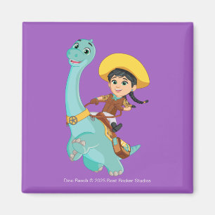 Min & Closing   Happy Cowgirl & Brontosaurus Ride Magnet