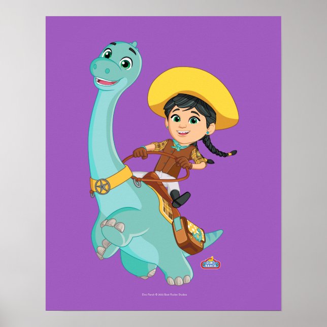 Min & Closing | Happy Cowgirl & Brontosaurus Ride Poster (Vorne)