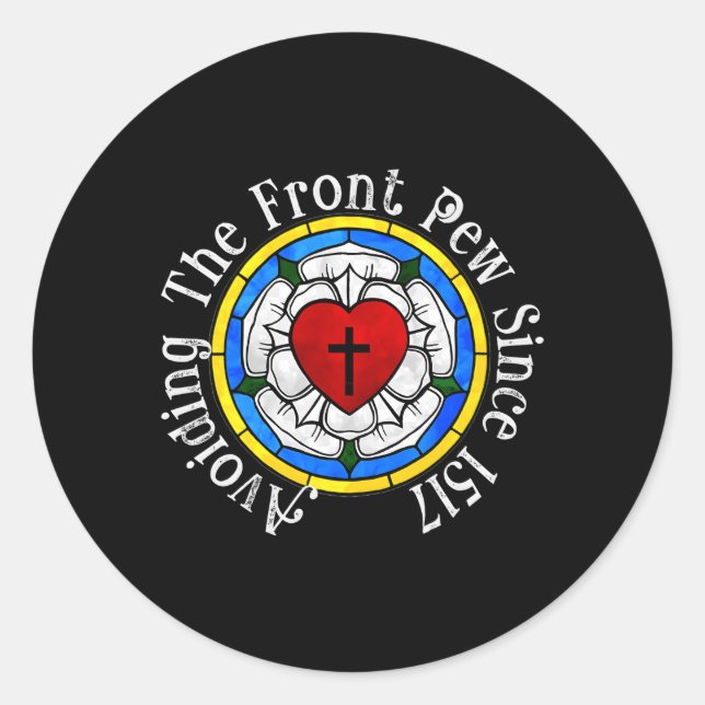 Min Luther Rose 1517 für Lutheraner Runder Aufkleber (Vorderseite)