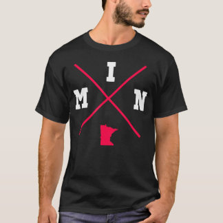 Min Minnesota Roter Staat Kontur T-Shirt