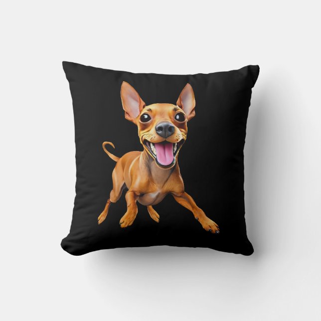 Min pin miniature pinscher minpin puppy dog kissen (Vorderseite)