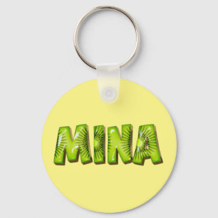 Mina Name Kiwi Design Schlüsselanhänger