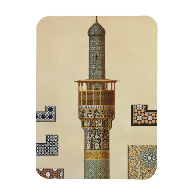Minarett und Keramik Details aus der Moschee t Magnet (Vertikal)