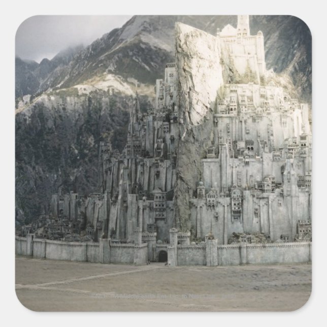 Minas Tirith Quadratischer Aufkleber (Vorderseite)