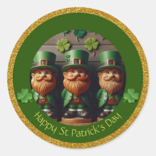 Minature Leprechaun St Patrick's Day dank RS06 Runder Aufkleber