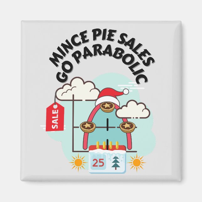 Mince Pie Sales Go Parabol Magnet (Vorne)