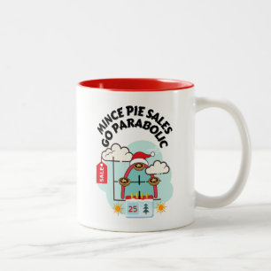 Mince Pie Sales Go Parabol Zweifarbige Tasse