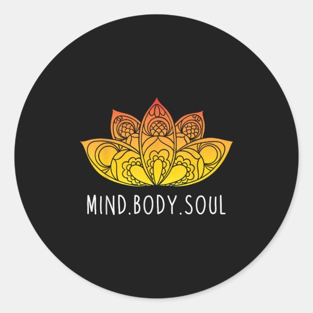 Mind Body Soul Women Meditation Graphic Ideas Runder Aufkleber (Vorderseite)
